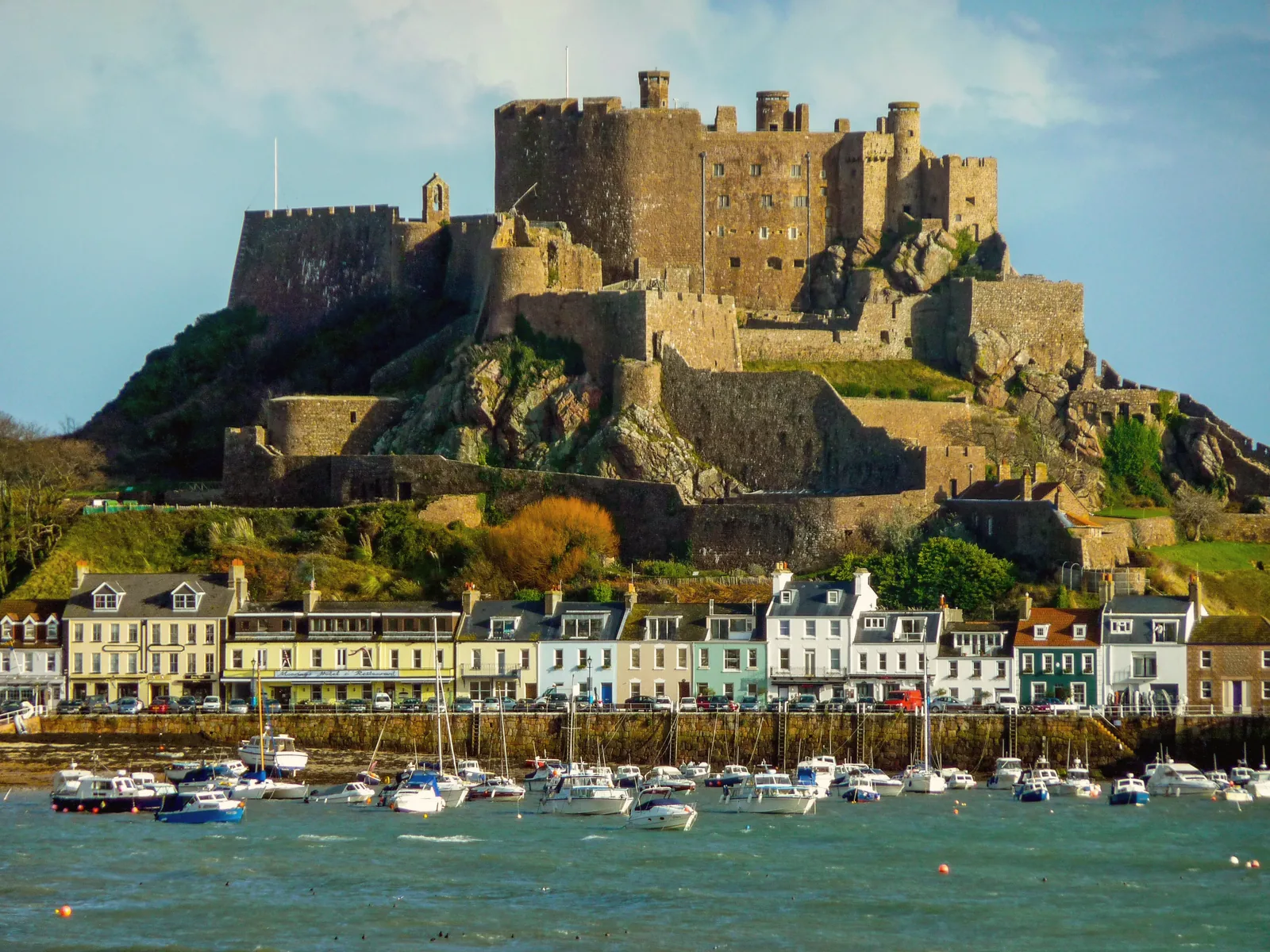 Mont Orgueil Castle above Gorey harbour, Jersey
